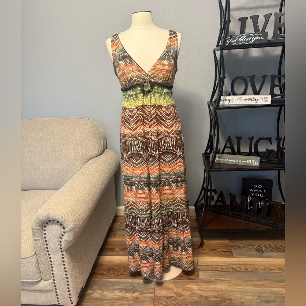 BCX Earthy Tones Halter Dress